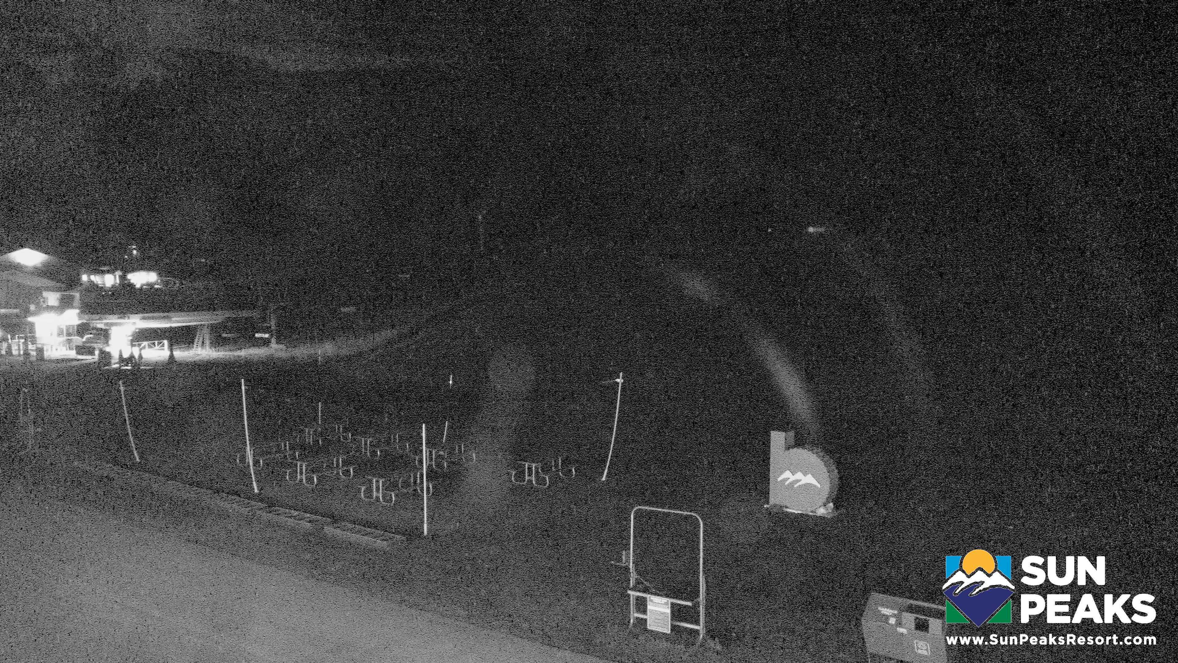 Sun Peaks Village Day Lodge Slopeside snow cam captured at 5 October 2026 at 7:37 pm GMT-7
