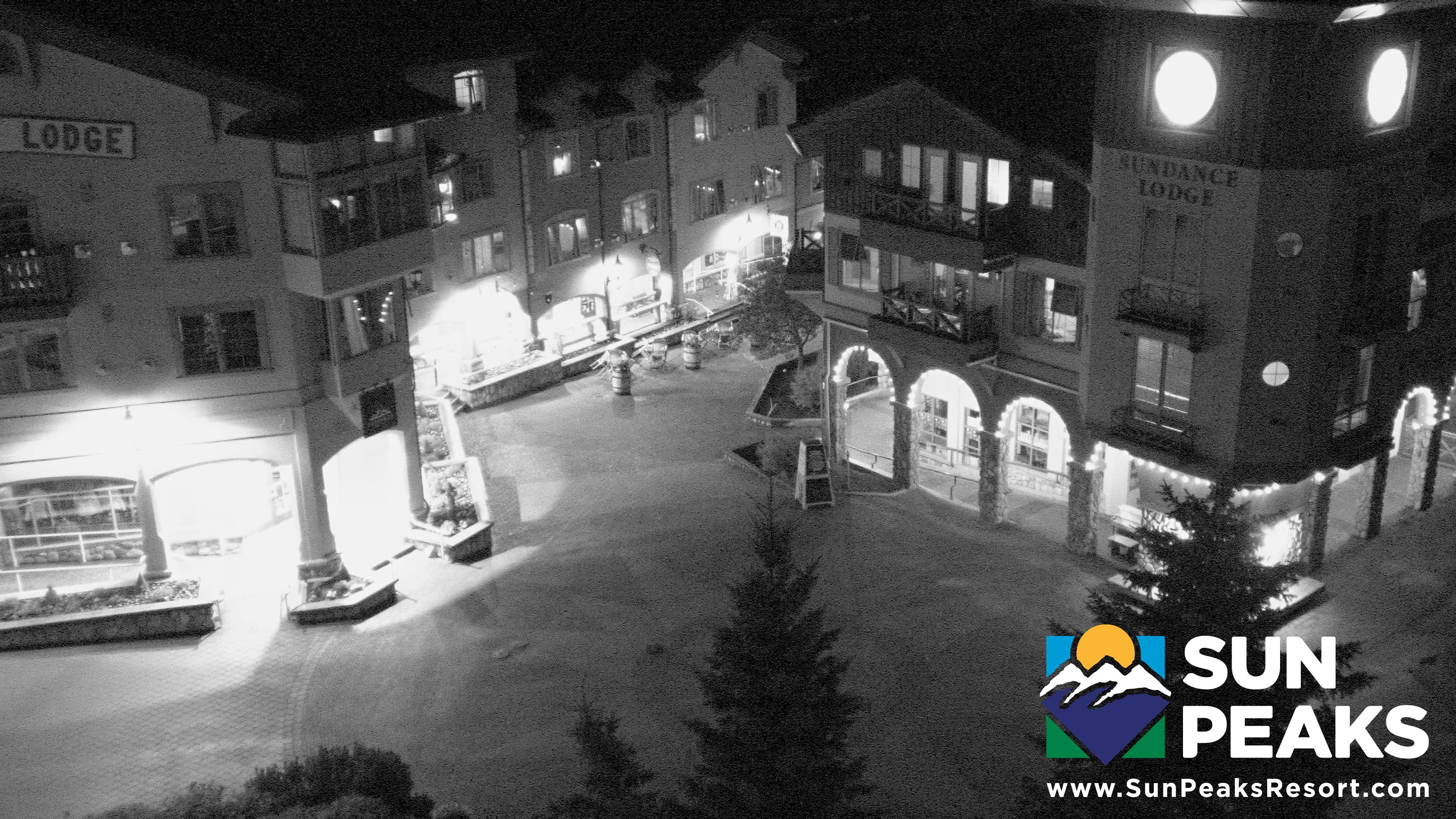 Sun Peaks Village Clock Tower snow cam captured at 14 September 2026 at 11:58 pm GMT-7