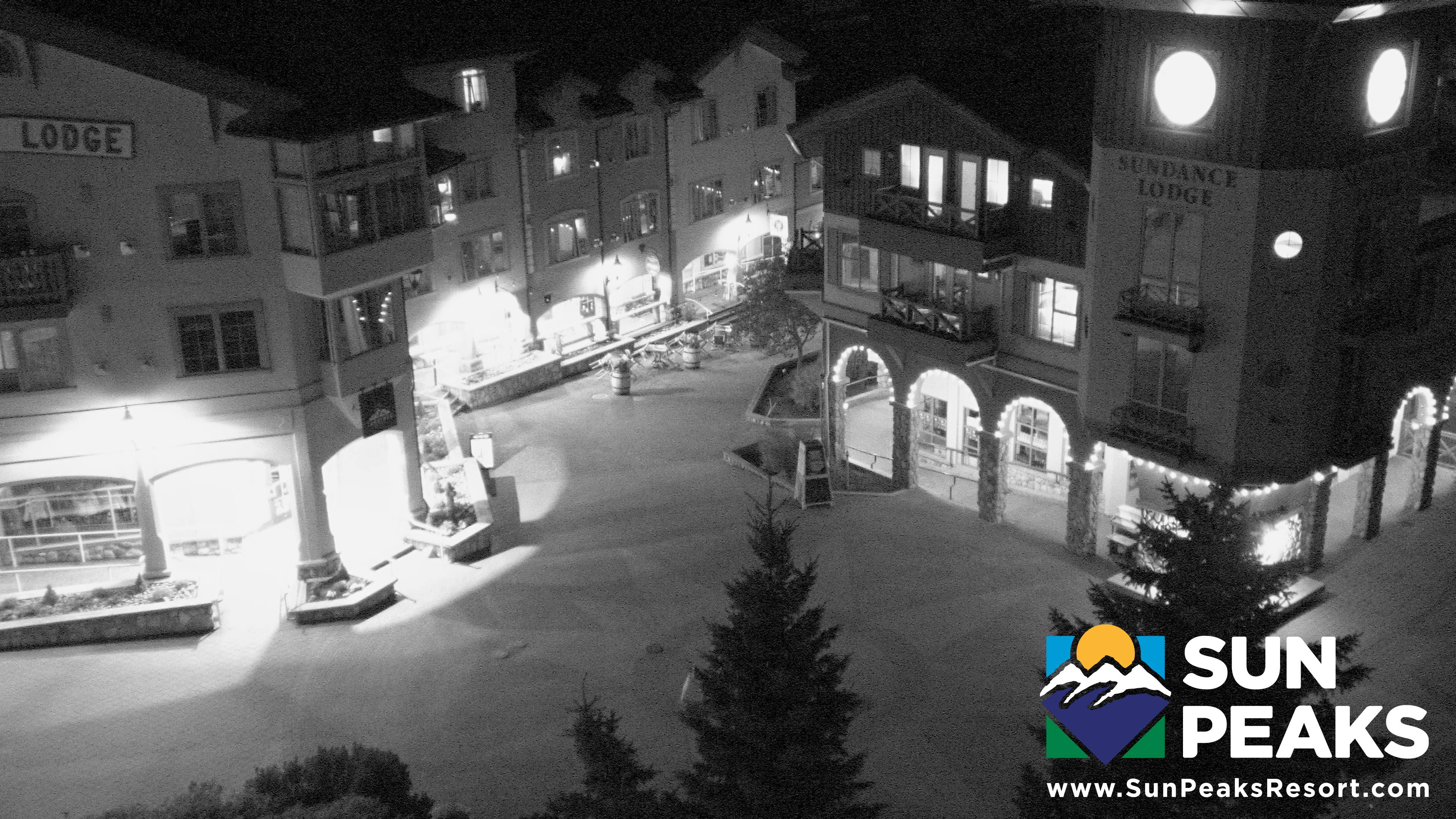 Sun Peaks Village Clock Tower snow cam captured at 18 September 2026 at 11:55 pm GMT-7