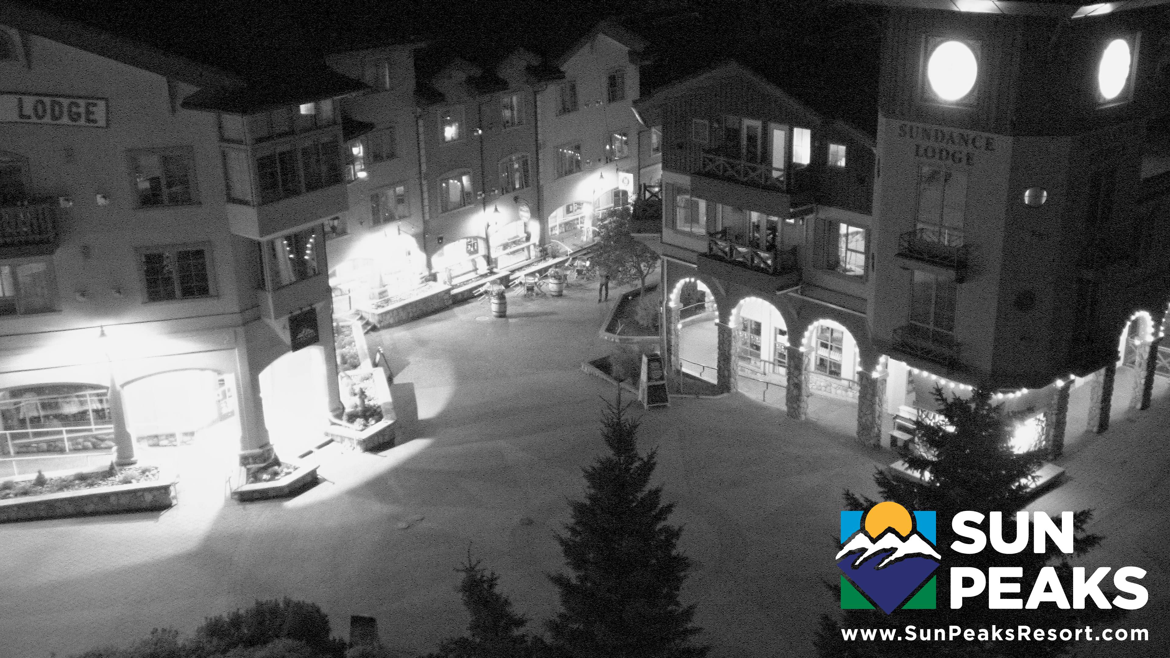 Sun Peaks Village Clock Tower snow cam captured at 19 September 2026 at 11:59 pm GMT-7