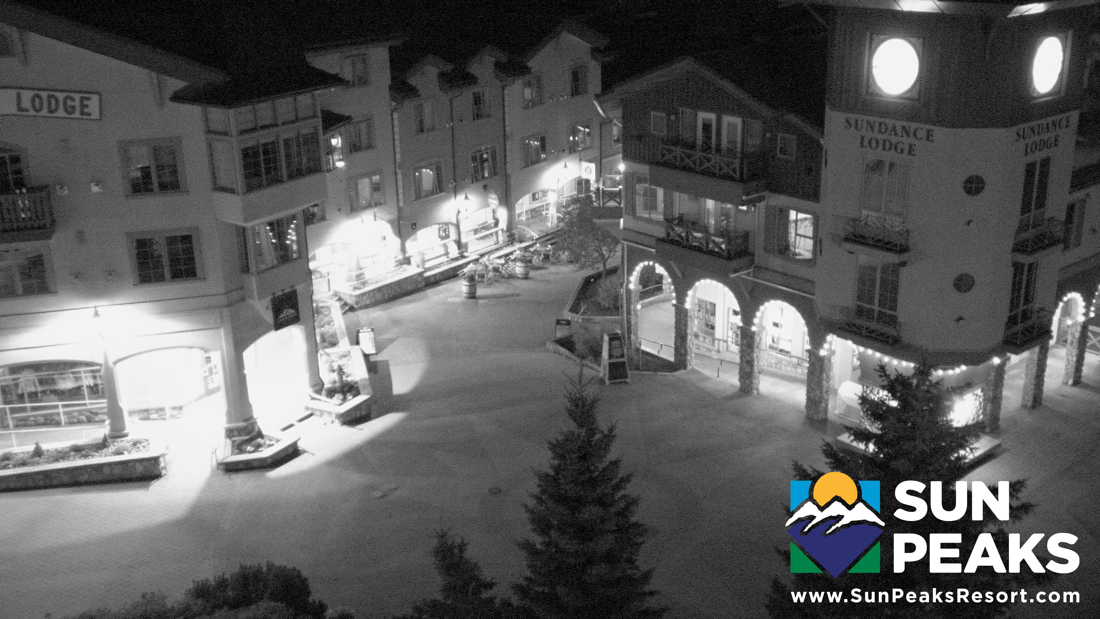 Sun Peaks Village Clock Tower snow cam captured at 22 September 2026 at 11:51 pm GMT-7