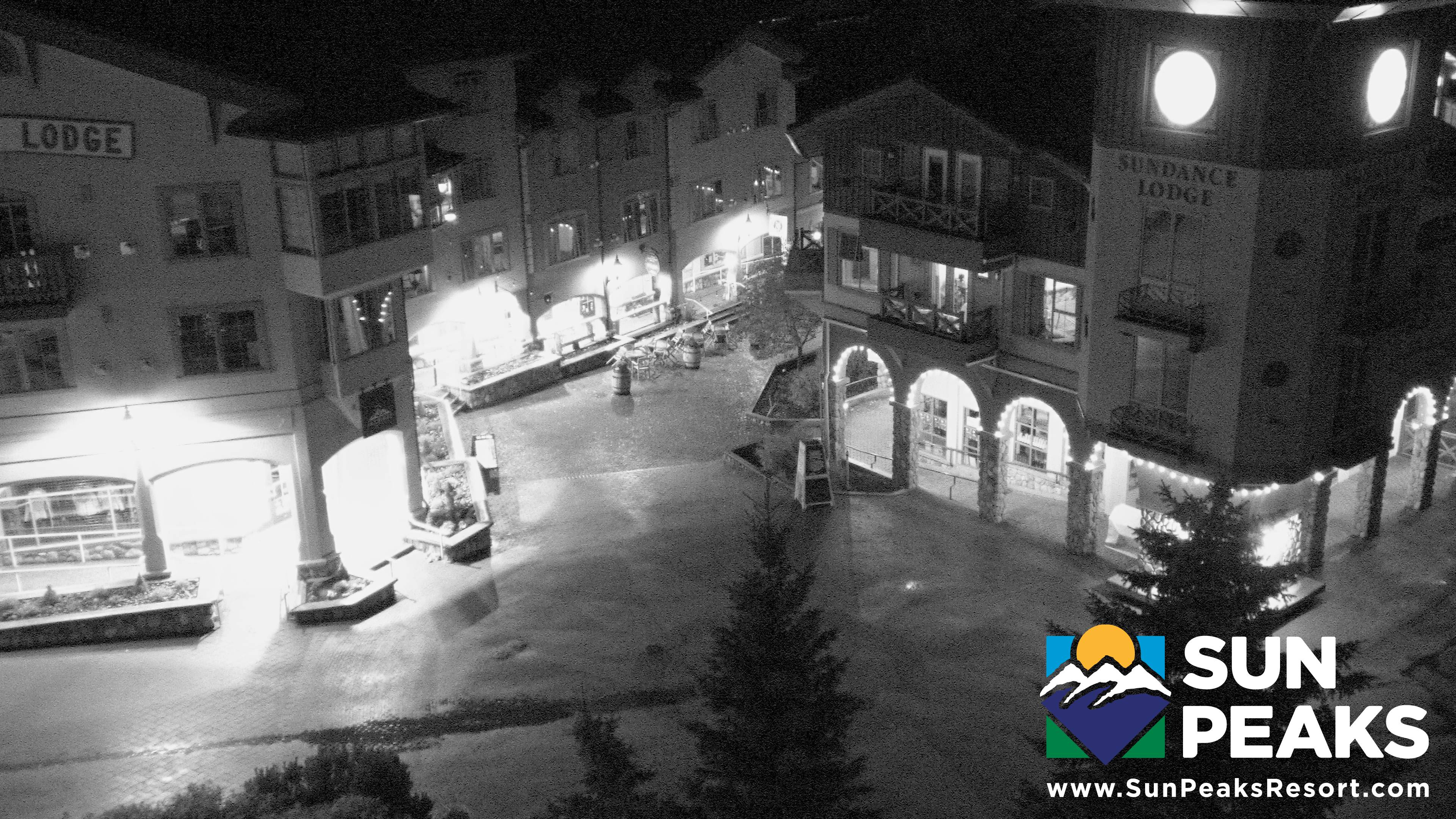 Sun Peaks Village Clock Tower snow cam captured at 25 September 2026 at 11:57 pm GMT-7