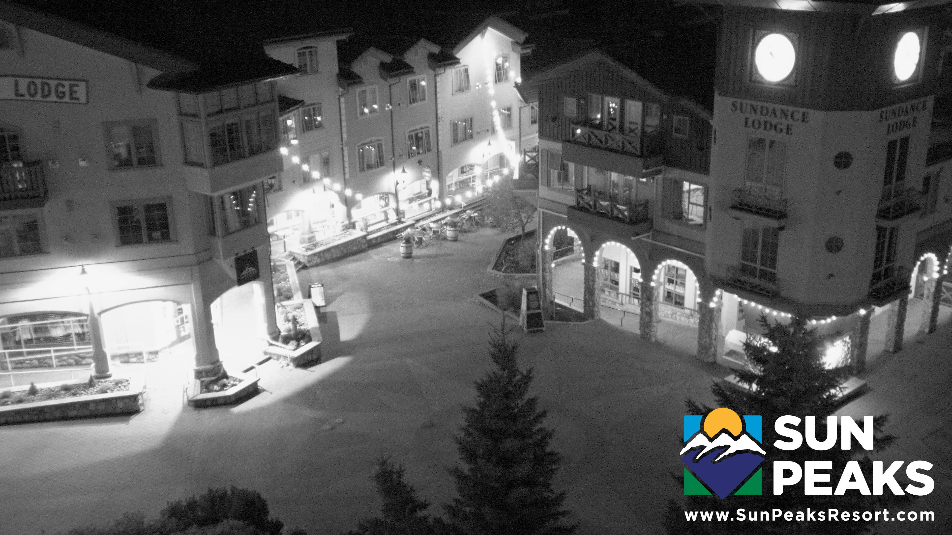 Sun Peaks Village Clock Tower snow cam captured at 26 September 2026 at 10:56 pm GMT-7