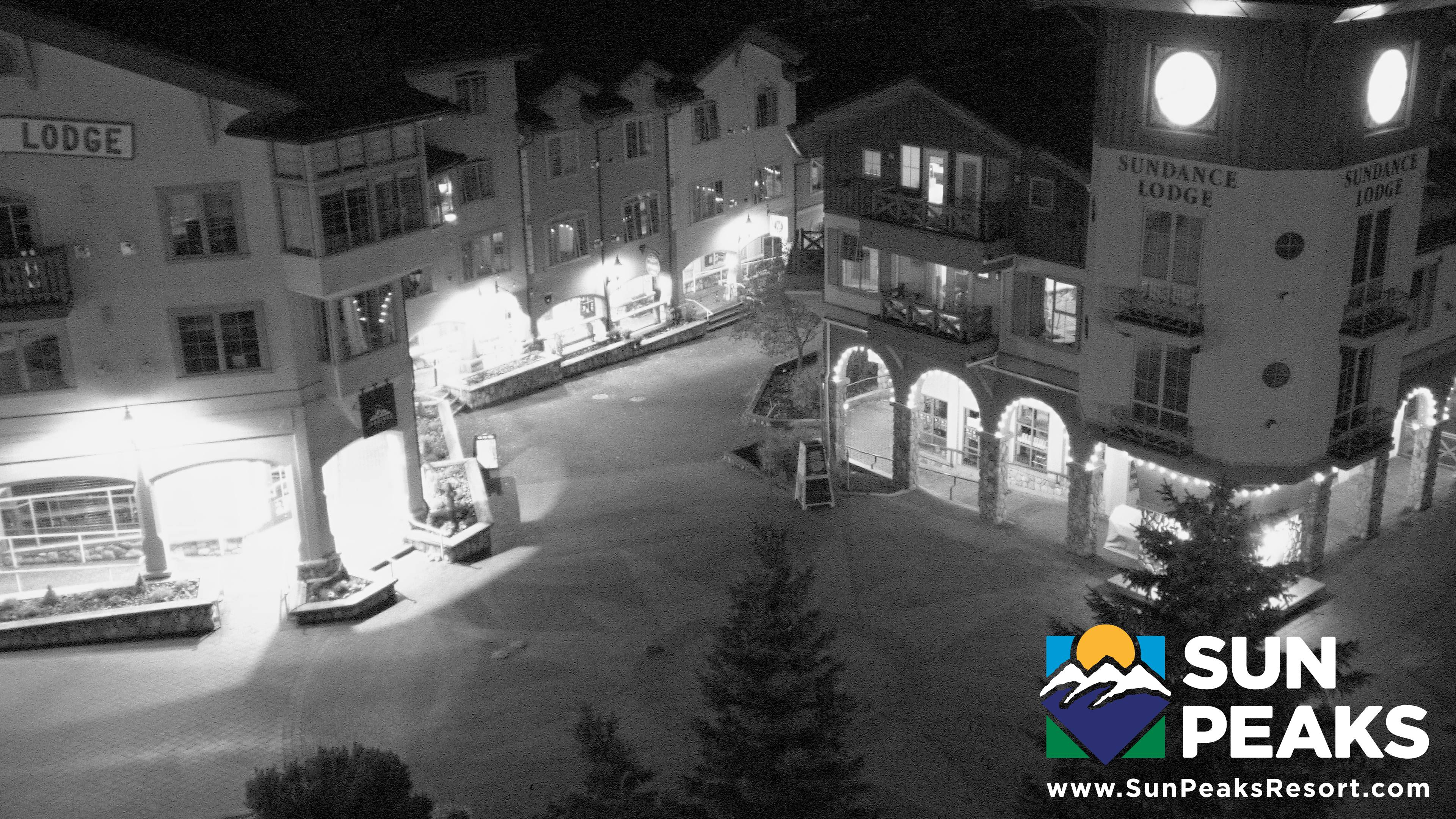 Sun Peaks Village Clock Tower snow cam captured at 1 October 2026 at 11:49 pm GMT-7