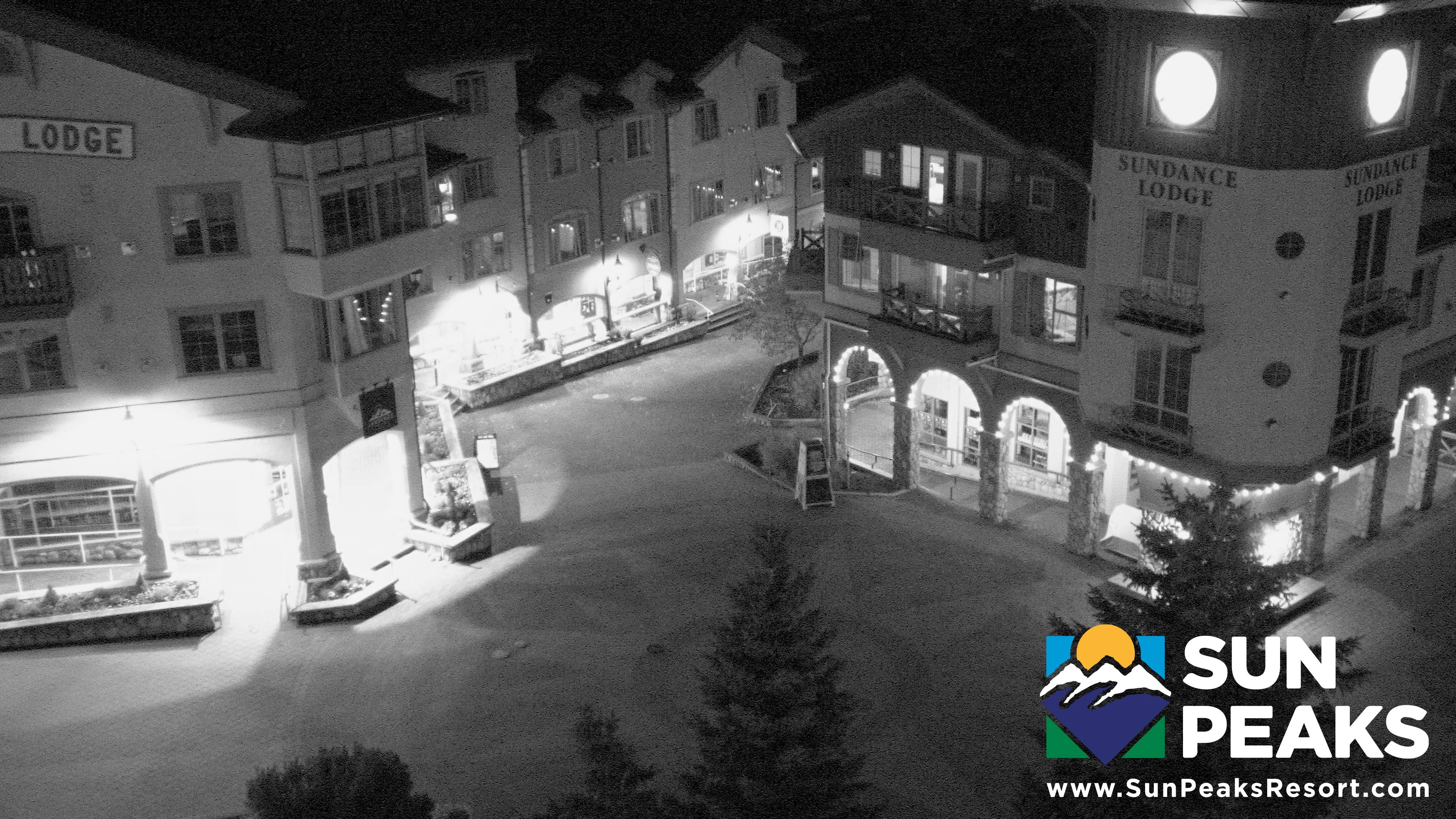 Sun Peaks Village Clock Tower snow cam captured at 2 October 2026 at 11:45 pm GMT-7