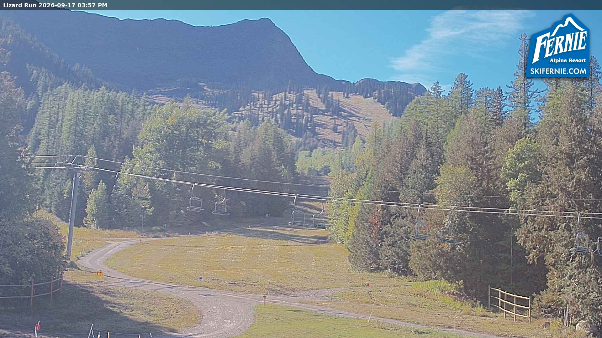 Fernie Lizard Run snow cam captured at 17 September 2026 at 3:00 pm GMT-7