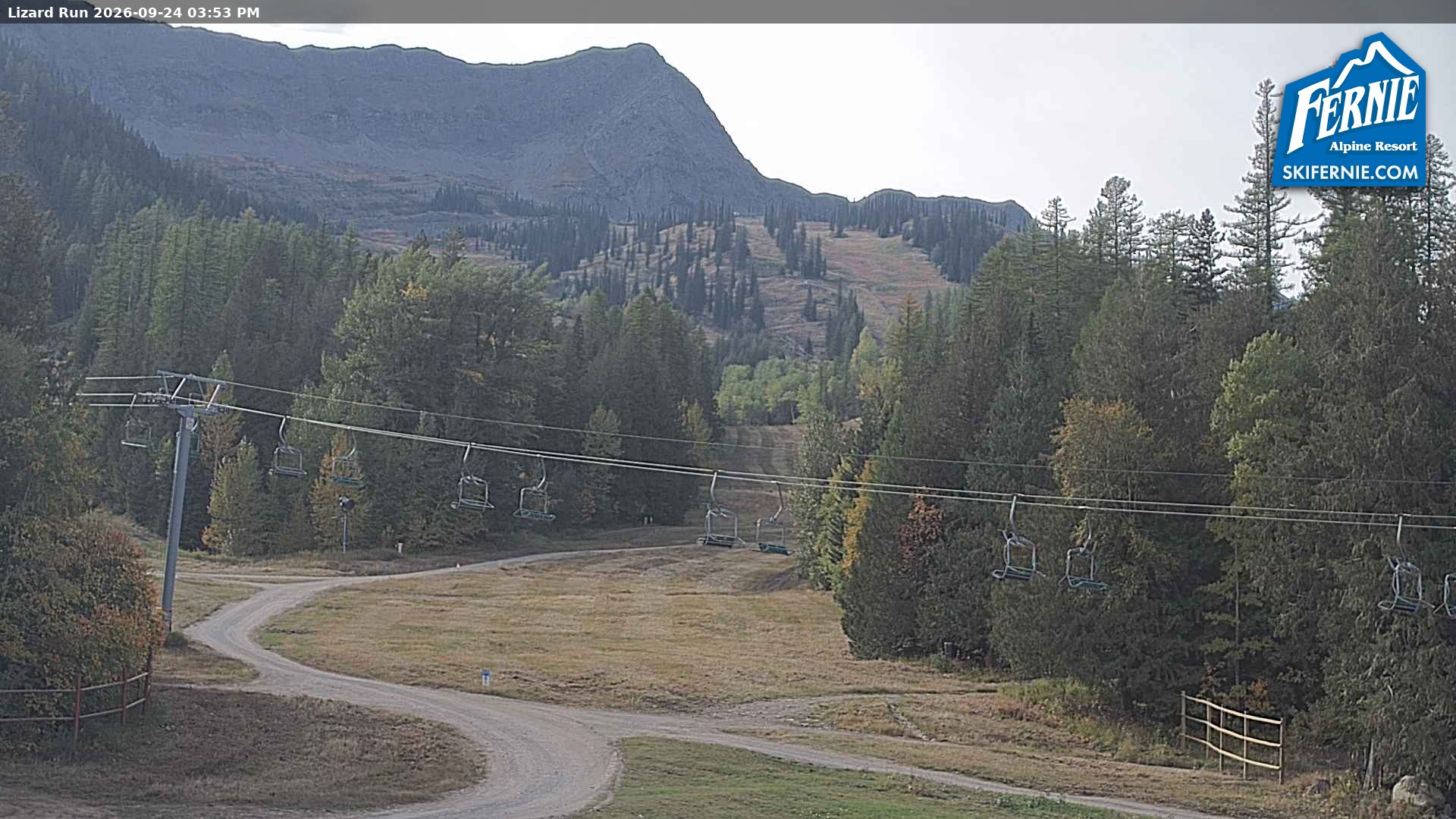 Fernie Lizard Run snow cam captured at 24 September 2026 at 3:01 pm GMT-7