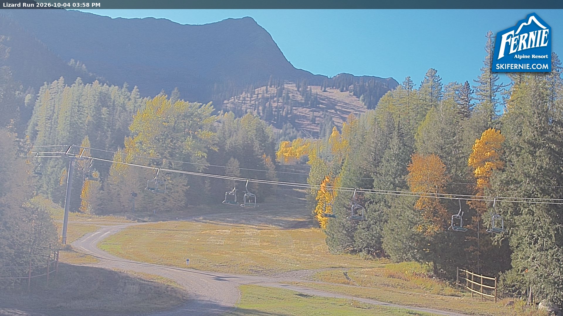 Fernie Lizard Run snow cam captured at 4 October 2026 at 3:07 pm GMT-7