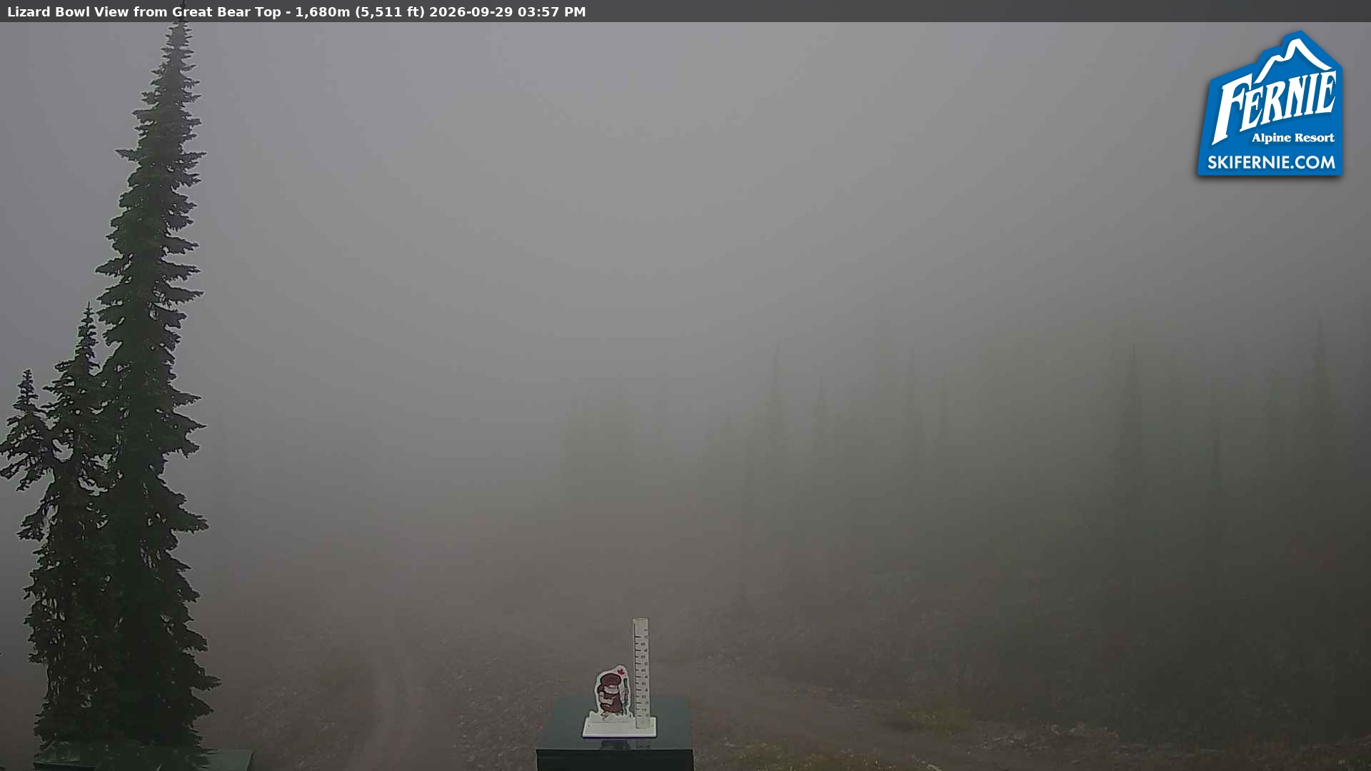 Fernie Lizard Cam snow cam captured at 29 September 2026 at 3:00 pm GMT-7