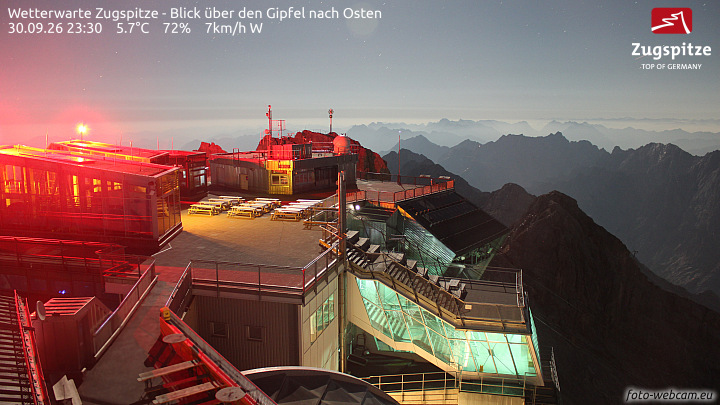 Zugspitze Zugspitze Summit - East snow cam captured at 30 September 2026 at 11:32 pm GMT+2