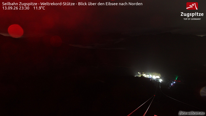 Zugspitze Zugspitze Cableway - Eibsee snow cam captured at 13 September 2026 at 11:36 pm GMT+2