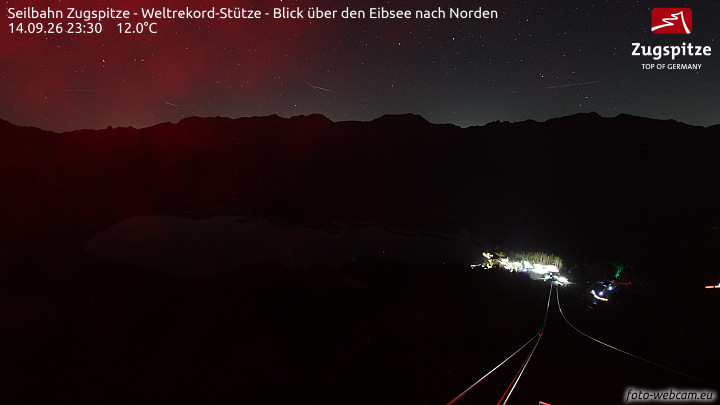 Zugspitze Zugspitze Cableway - Eibsee snow cam captured at 14 September 2026 at 11:31 pm GMT+2