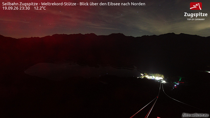 Zugspitze Zugspitze Cableway - Eibsee snow cam captured at 19 September 2026 at 11:40 pm GMT+2