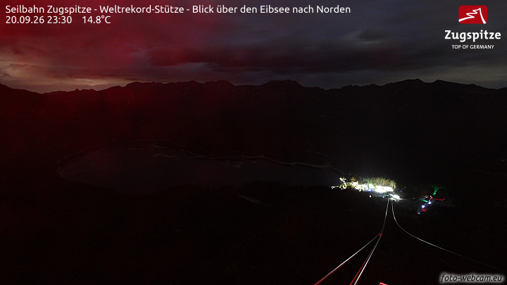 Zugspitze Zugspitze Cableway - Eibsee snow cam captured at 20 September 2026 at 11:34 pm GMT+2