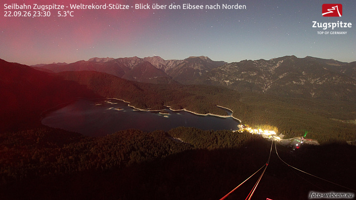 Zugspitze Zugspitze Cableway - Eibsee snow cam captured at 22 September 2026 at 11:31 pm GMT+2