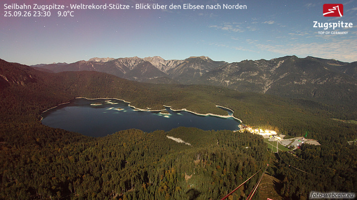 Zugspitze Zugspitze Cableway - Eibsee snow cam captured at 25 September 2026 at 11:38 pm GMT+2
