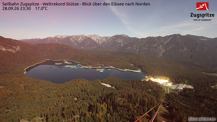 Zugspitze Zugspitze Cableway - Eibsee snow cam captured at 28 September 2026 at 11:31 pm GMT+2