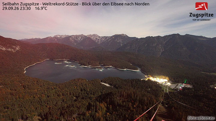 Zugspitze Zugspitze Cableway - Eibsee snow cam captured at 29 September 2026 at 11:46 pm GMT+2