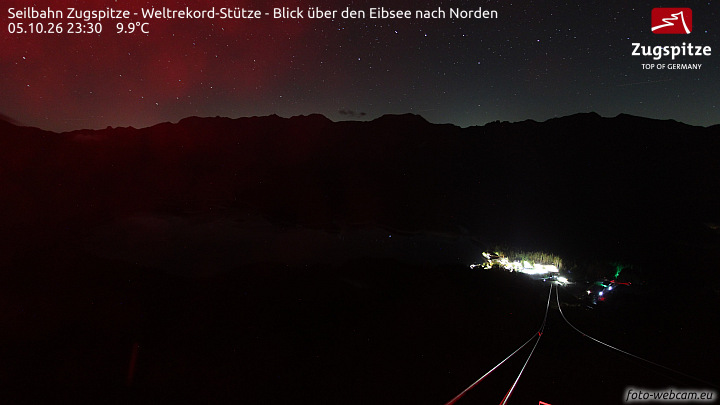 Zugspitze Zugspitze Cableway - Eibsee snow cam captured at 5 October 2026 at 11:34 pm GMT+2