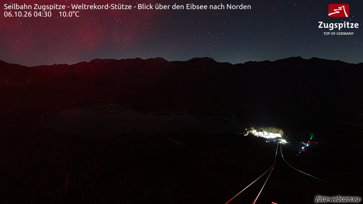 Zugspitze Zugspitze Cableway - Eibsee snow cam captured at 6 October 2026 at 4:40 am GMT+2