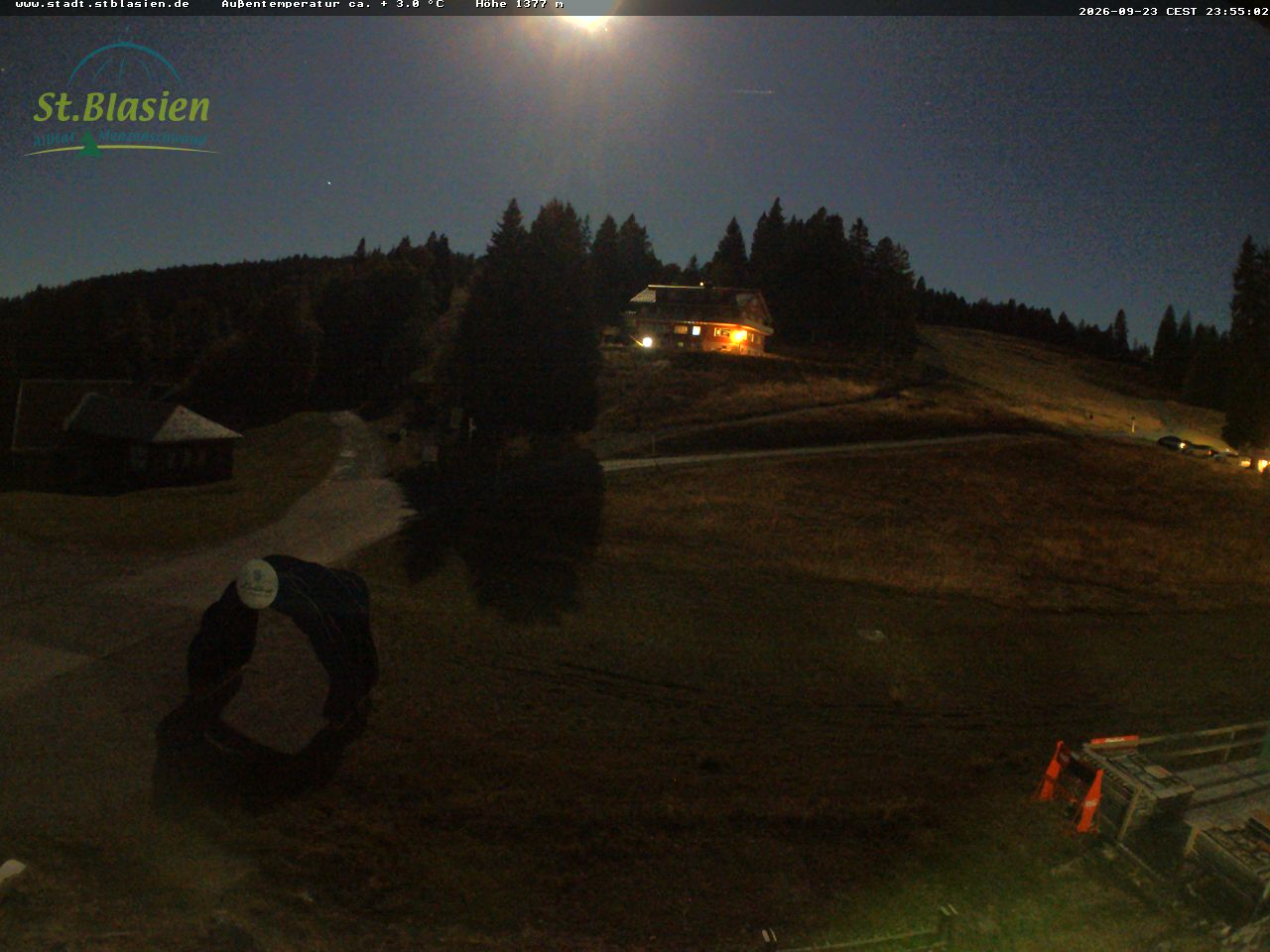 Feldberg Grafenmatt snow cam captured at 23 September 2026 at 11:55 pm GMT+2