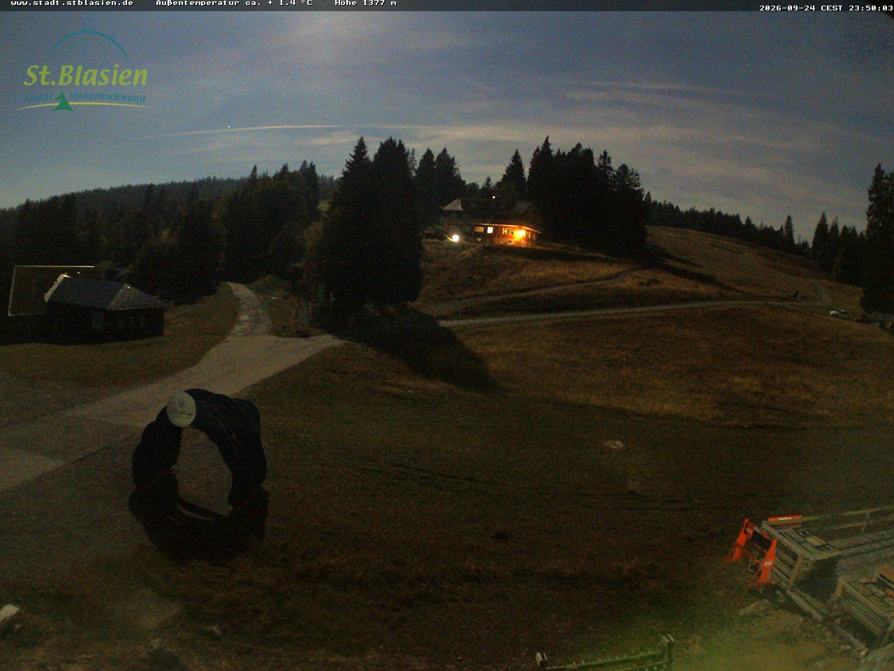 Feldberg Grafenmatt snow cam captured at 24 September 2026 at 11:50 pm GMT+2