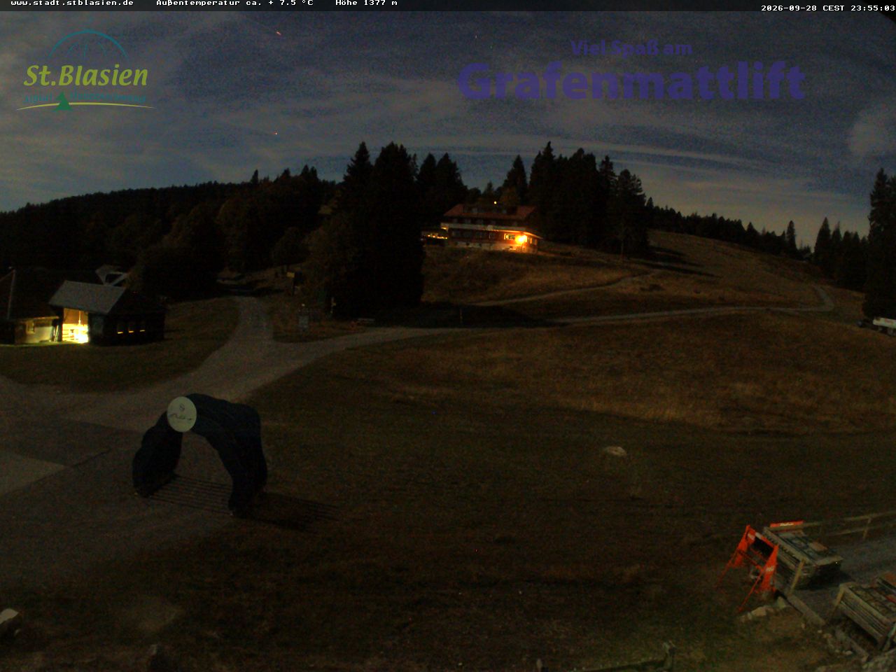 Feldberg Grafenmatt snow cam captured at 28 September 2026 at 11:55 pm GMT+2