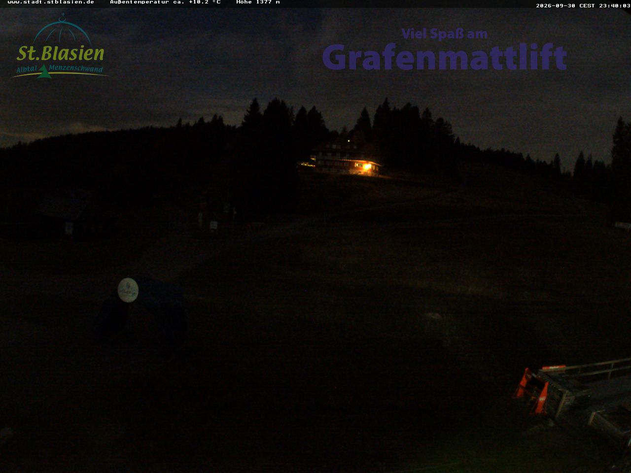 Feldberg Grafenmatt snow cam captured at 30 September 2026 at 11:40 pm GMT+2