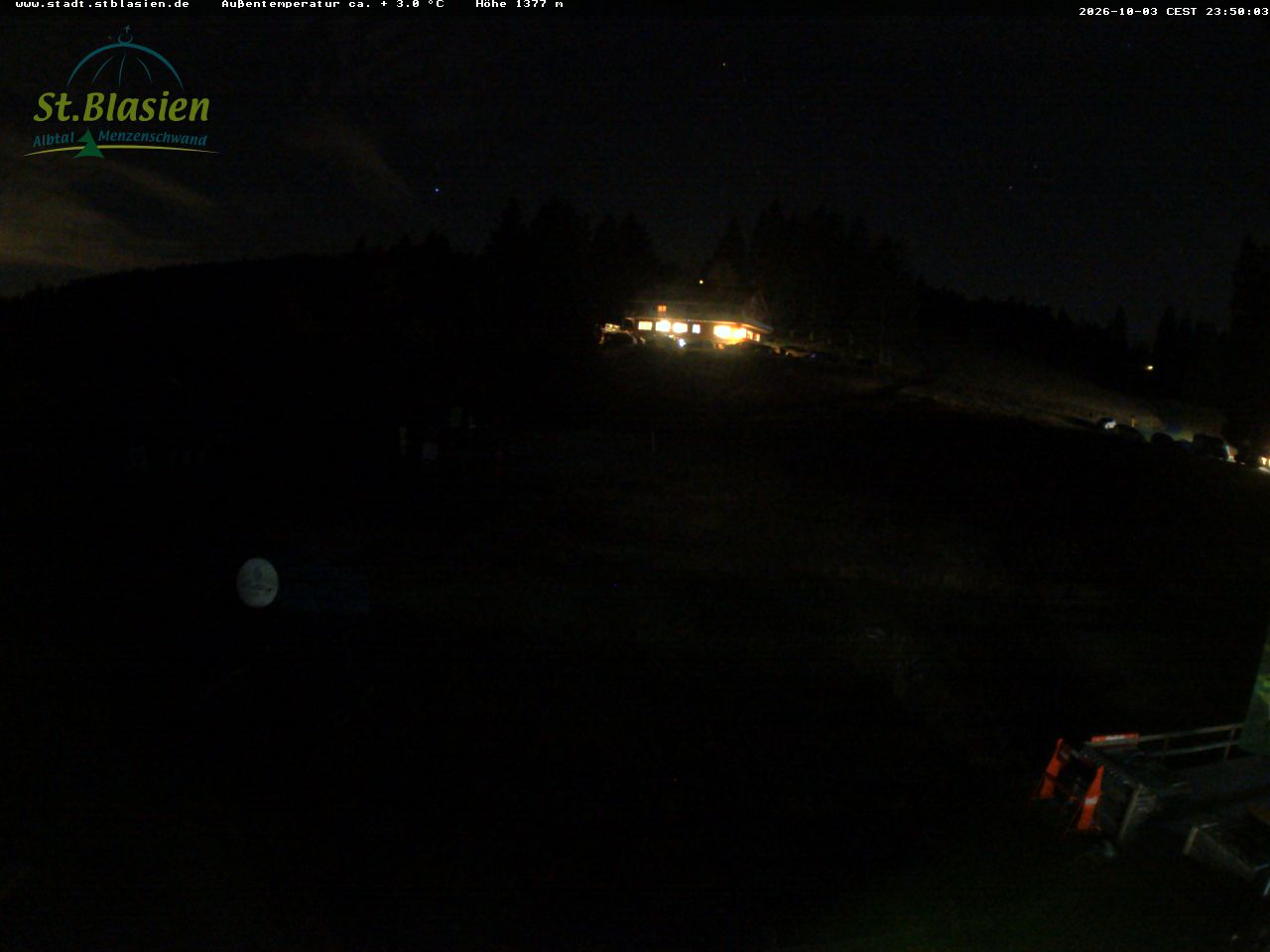 Feldberg Grafenmatt snow cam captured at 3 October 2026 at 11:50 pm GMT+2