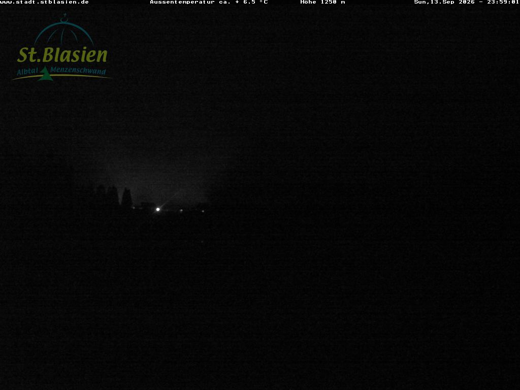 Feldberg Zeigerbahn snow cam captured at 13 September 2026 at 11:59 pm GMT+2