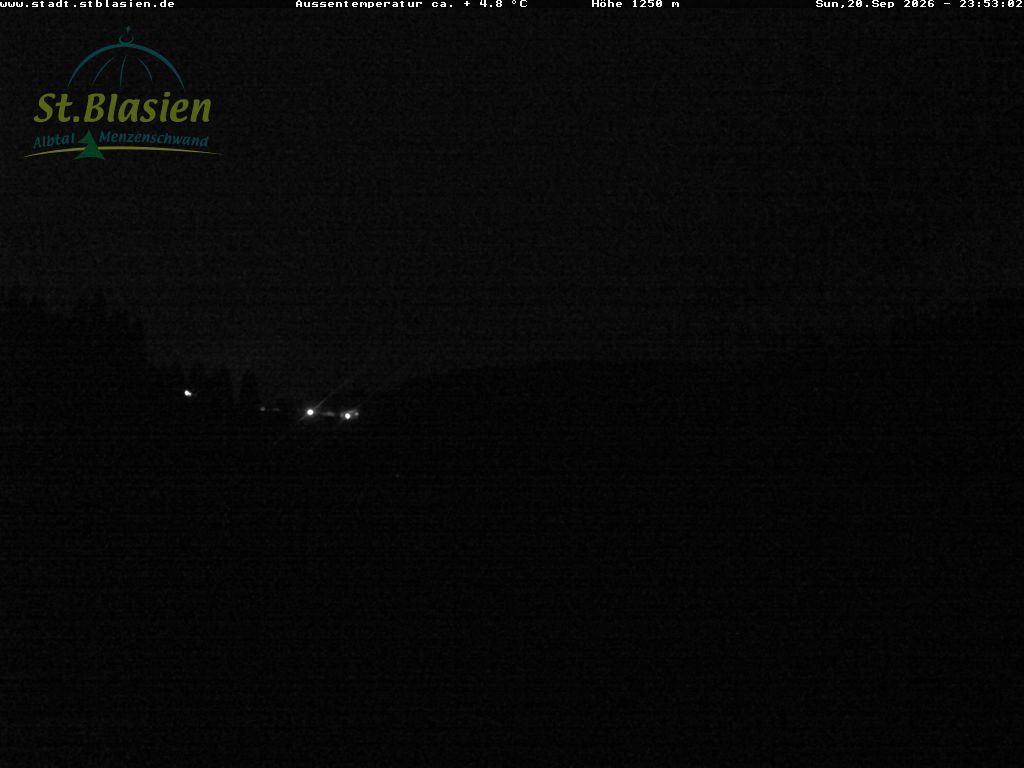 Feldberg Zeigerbahn snow cam captured at 20 September 2026 at 11:53 pm GMT+2