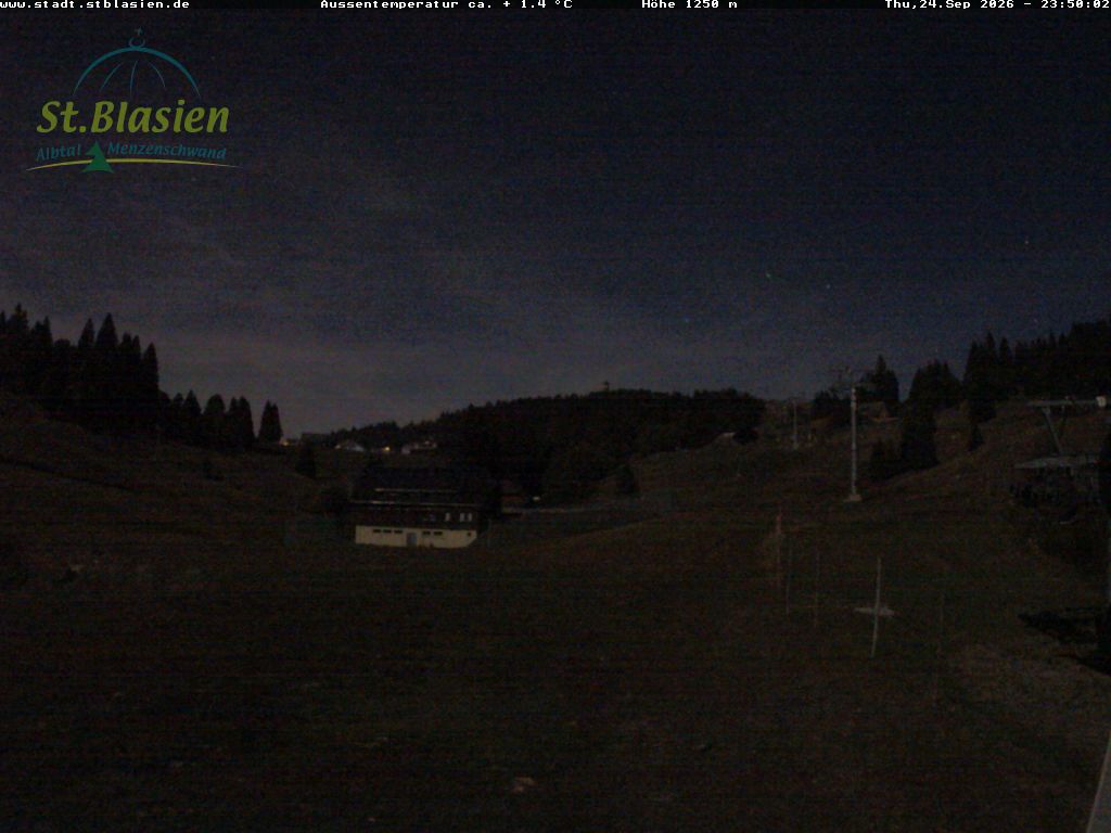 Feldberg Zeigerbahn snow cam captured at 24 September 2026 at 11:50 pm GMT+2