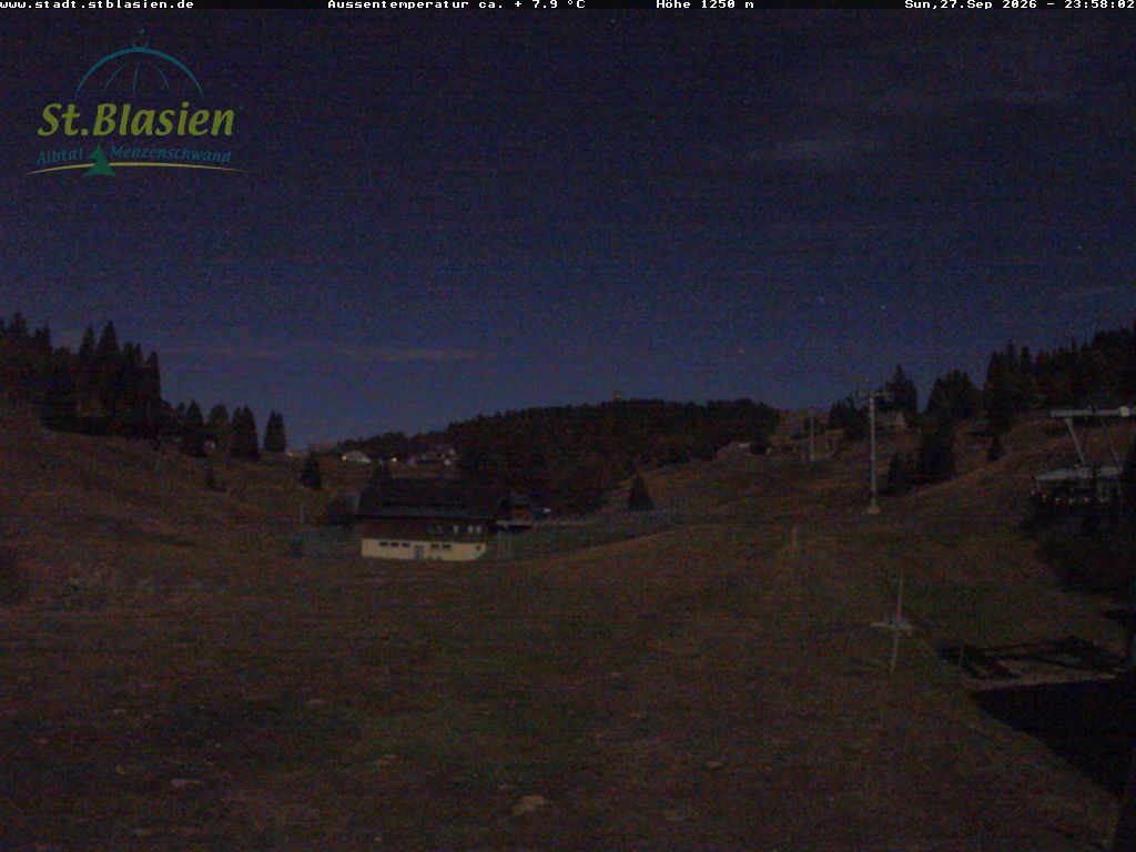Feldberg Zeigerbahn snow cam captured at 27 September 2026 at 11:58 pm GMT+2