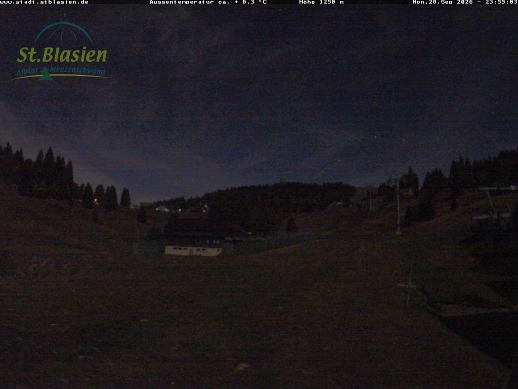 Feldberg Zeigerbahn snow cam captured at 28 September 2026 at 11:55 pm GMT+2