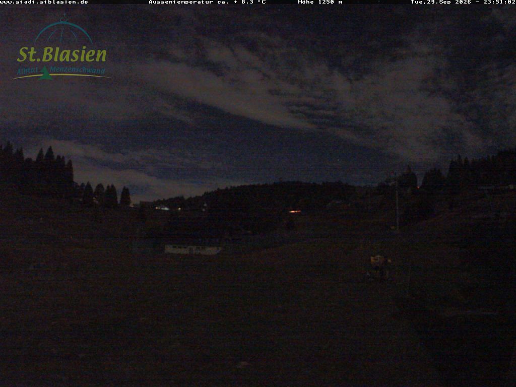 Feldberg Zeigerbahn snow cam captured at 29 September 2026 at 11:51 pm GMT+2