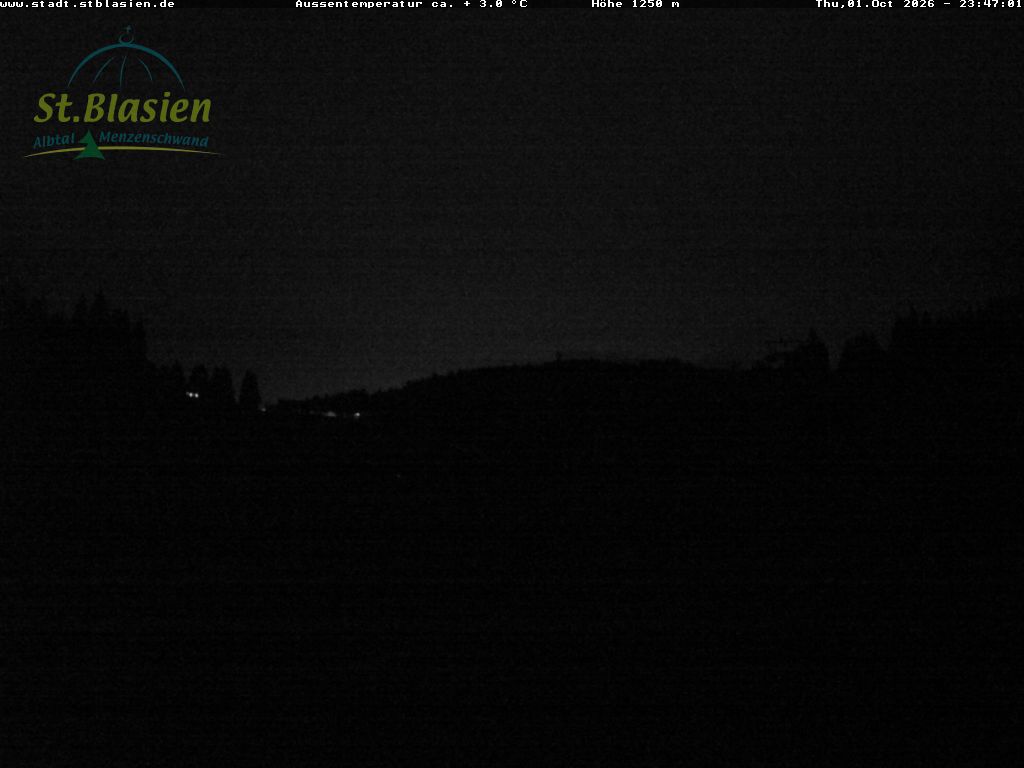 Feldberg Zeigerbahn snow cam captured at 1 October 2026 at 11:47 pm GMT+2