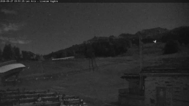 Les Arcs Vagère Live snow cam captured at 27 September 2026 at 11:52 pm GMT+2