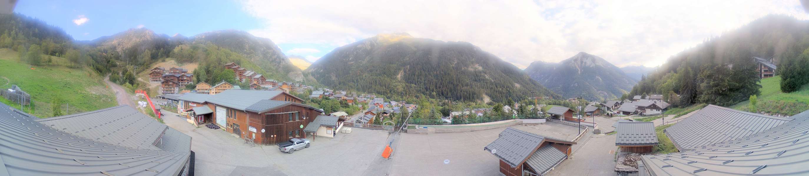 La Plagne Champagny Village snow cam captured at 15 September 2026 at 6:19 pm GMT+2
