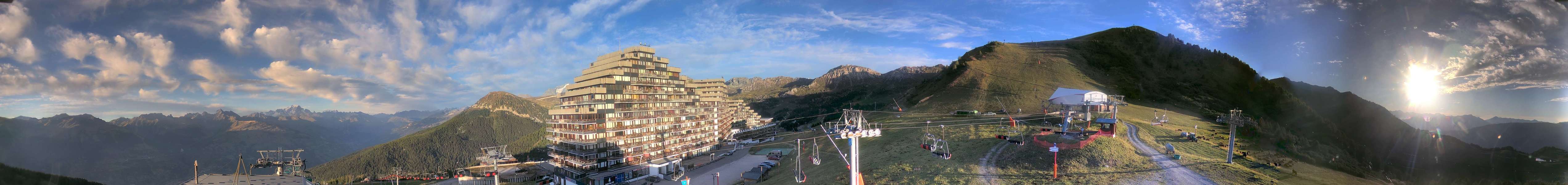 La Plagne Aime 2000 snow cam captured at 13 September 2026 at 7:25 pm GMT+2