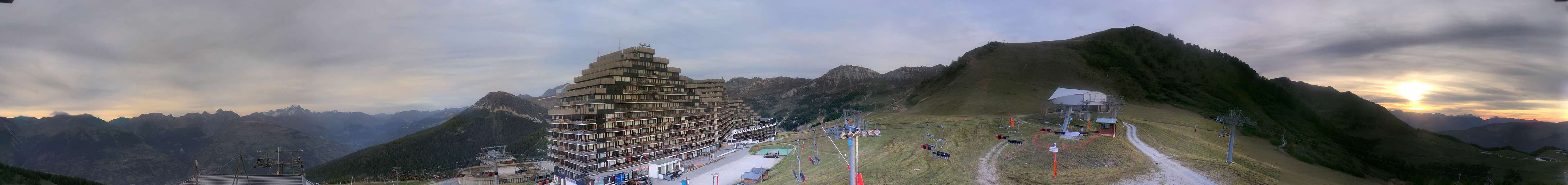 La Plagne Aime 2000 snow cam captured at 21 September 2026 at 7:31 pm GMT+2