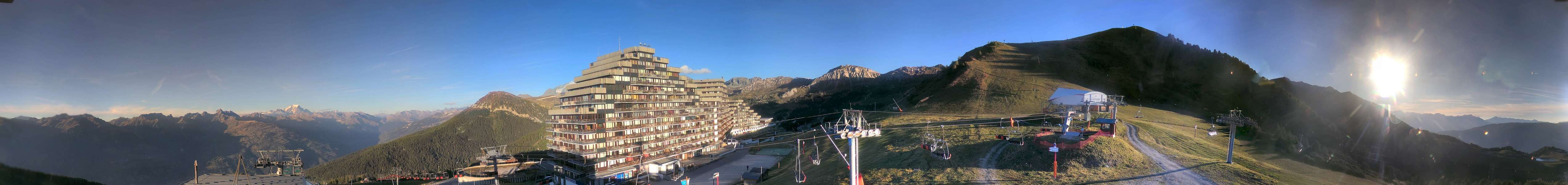 La Plagne Aime 2000 snow cam captured at 23 September 2026 at 7:00 pm GMT+2