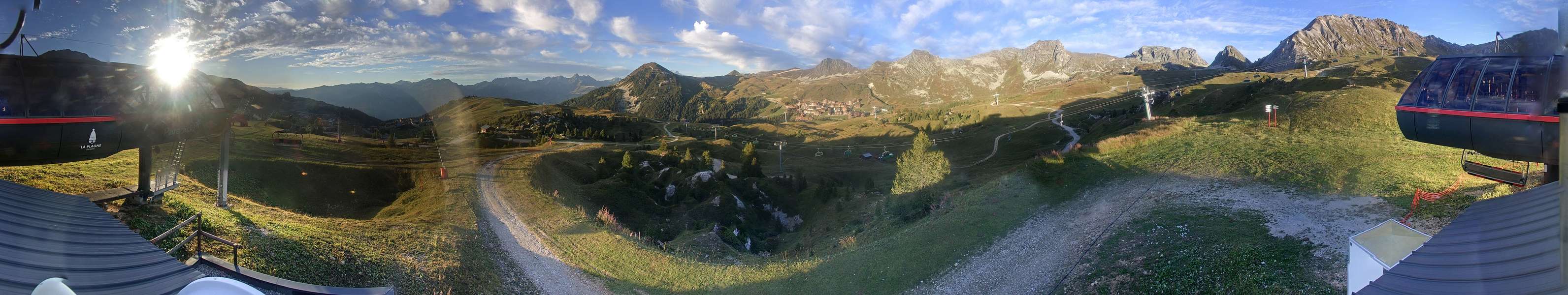 La Plagne Bergerie snow cam captured at 13 September 2026 at 7:36 pm GMT+2