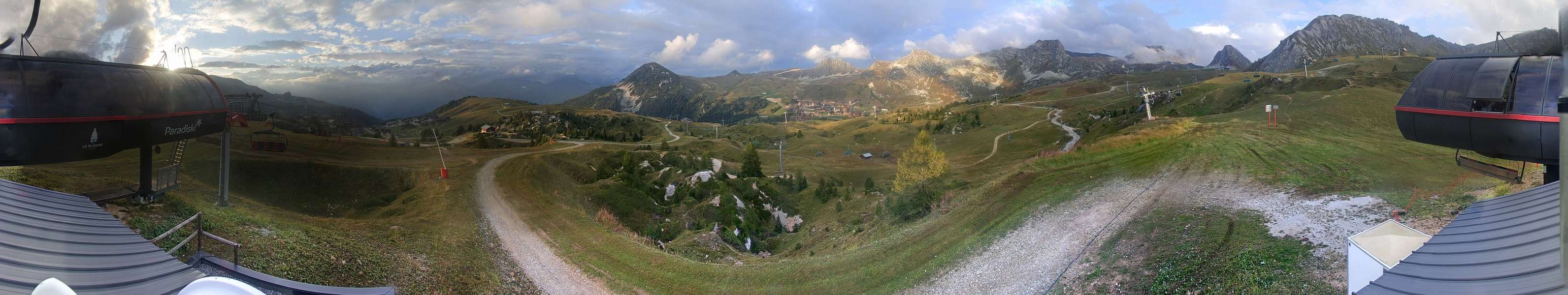 La Plagne Bergerie snow cam captured at 16 September 2026 at 7:36 pm GMT+2