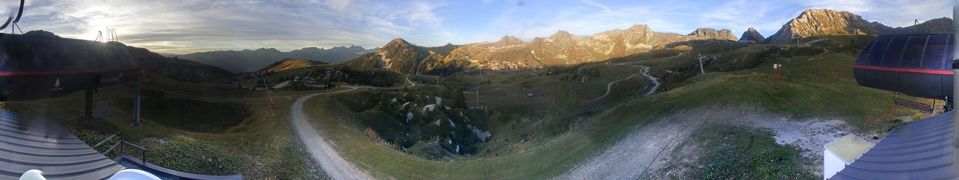 La Plagne Bergerie snow cam captured at 19 September 2026 at 7:33 pm GMT+2