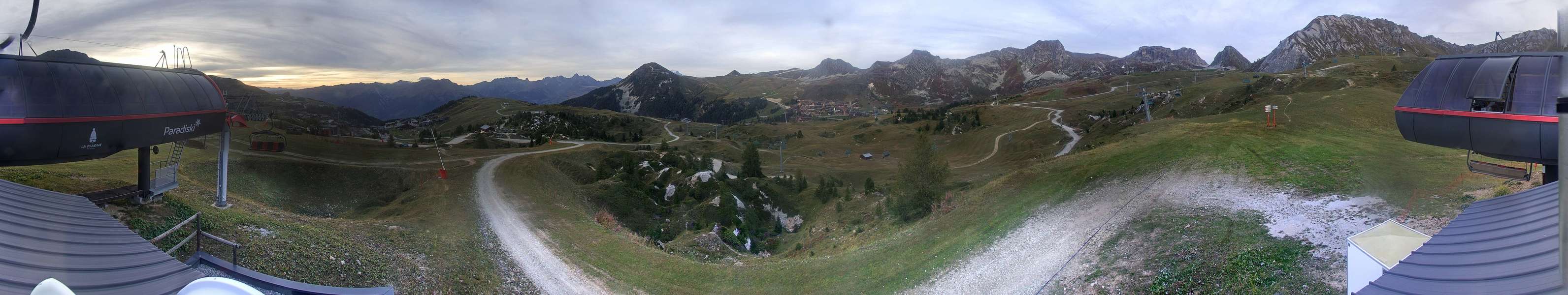La Plagne Bergerie snow cam captured at 21 September 2026 at 7:31 pm GMT+2