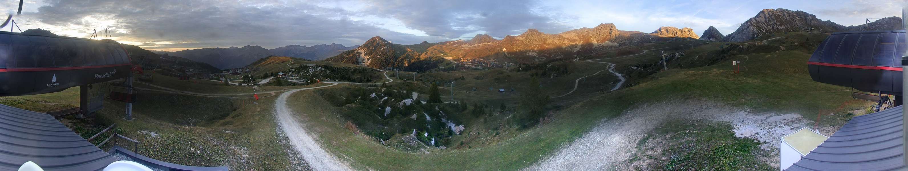 La Plagne Bergerie snow cam captured at 24 September 2026 at 7:39 pm GMT+2