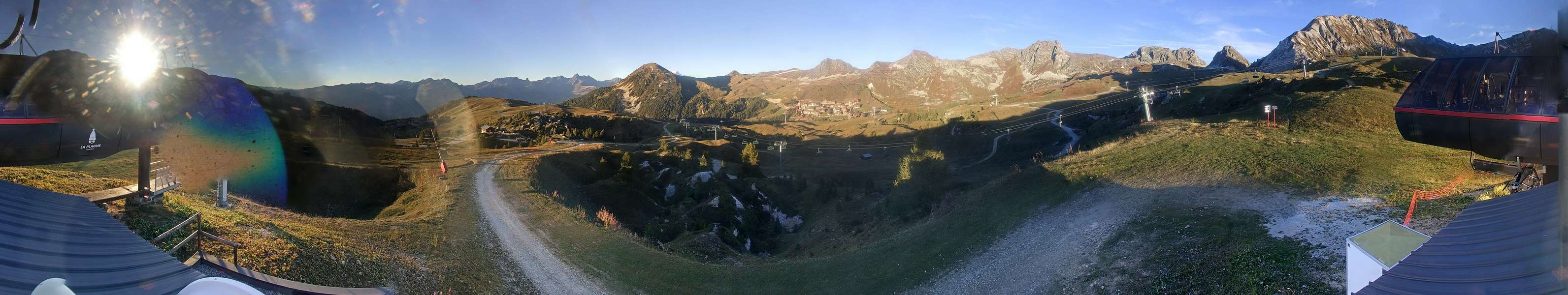La Plagne Bergerie snow cam captured at 26 September 2026 at 7:07 pm GMT+2