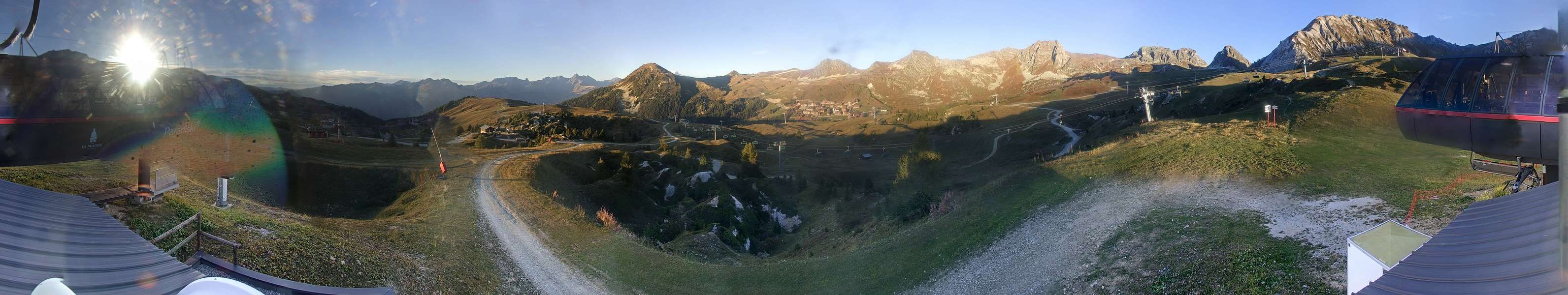 La Plagne Bergerie snow cam captured at 27 September 2026 at 7:05 pm GMT+2