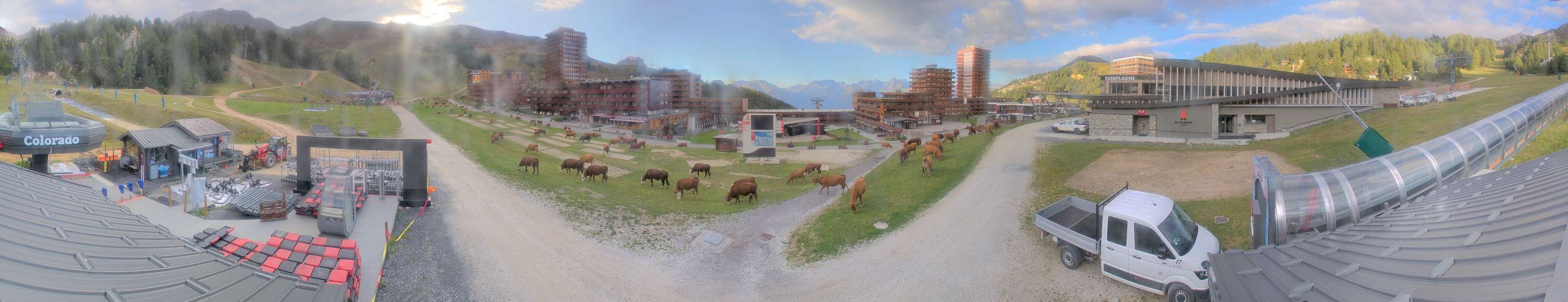 La Plagne Colorado snow cam captured at 15 September 2026 at 6:30 pm GMT+2