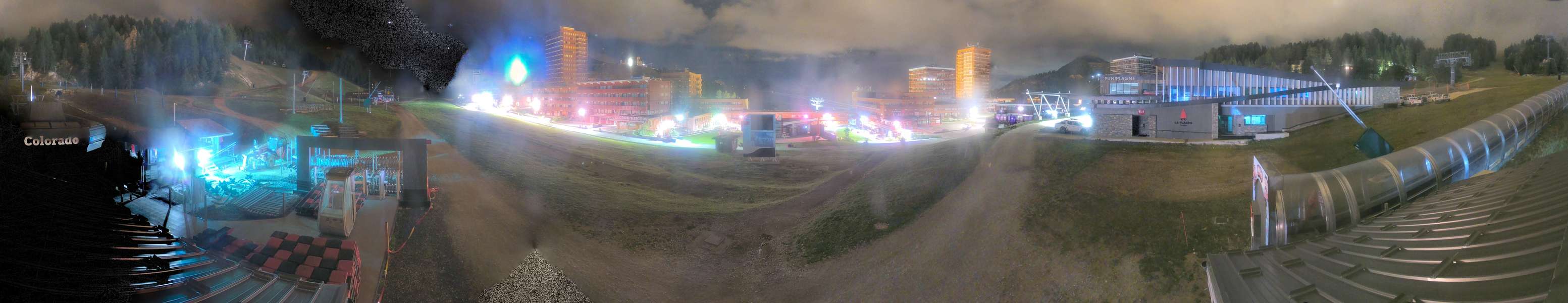 La Plagne Colorado snow cam captured at 16 September 2026 at 10:21 pm GMT+2